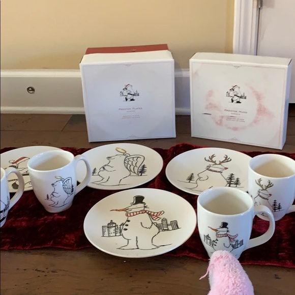 Pottery Barn Holiday Preston Dishes For Xmas And Mugs Nib Poshmark